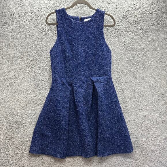 Closet London Women's Size 12 Blue Sleeveless Fit and Flair Dress Back Zip - Picture 1 of 8